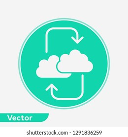 Cloud computing vector icon sign symbol