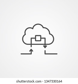 Cloud computing vector icon sign symbol