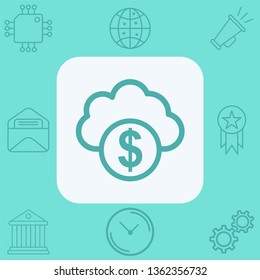 Cloud computing vector icon sign symbol