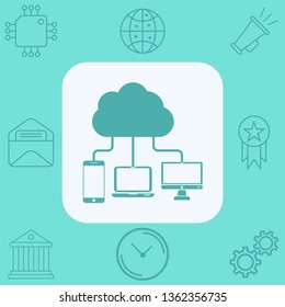 Cloud computing vector icon sign symbol