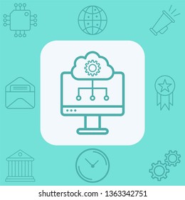 Cloud computing vector icon sign symbol