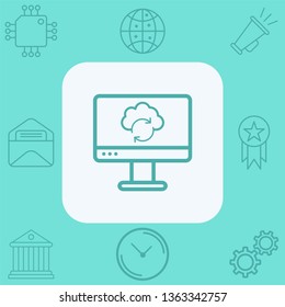 Cloud computing vector icon sign symbol