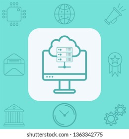 Cloud computing vector icon sign symbol