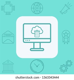 Cloud computing vector icon sign symbol