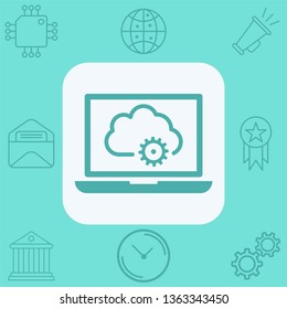 Cloud computing vector icon sign symbol