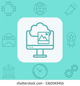 Cloud computing vector icon sign symbol