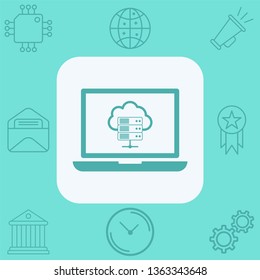 Cloud computing vector icon sign symbol