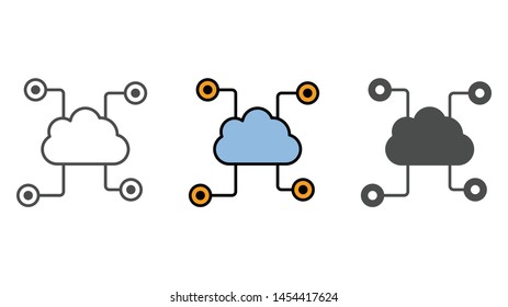 Cloud computing vector icon sign symbol