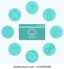 Cloud computing vector icon sign symbol