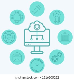 Cloud computing vector icon sign symbol