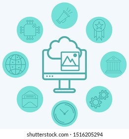 Cloud computing vector icon sign symbol