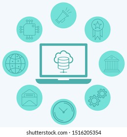 Cloud computing vector icon sign symbol