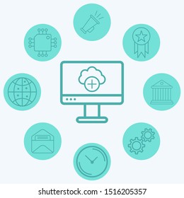 Cloud computing vector icon sign symbol