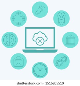 Cloud computing vector icon sign symbol