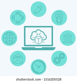 Cloud computing vector icon sign symbol