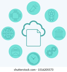 Cloud computing vector icon sign symbol