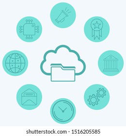 Cloud computing vector icon sign symbol
