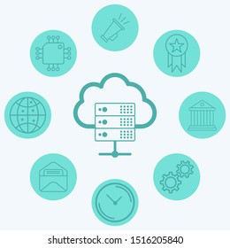 Cloud computing vector icon sign symbol