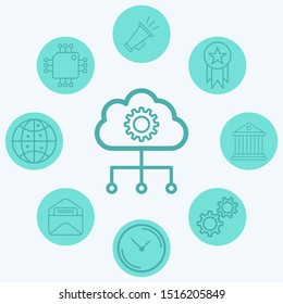 Cloud computing vector icon sign symbol
