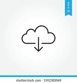Cloud computing vector icon, simple sign for web site and mobile app.