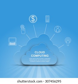 Cloud computing vector icons infographics