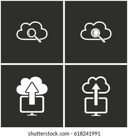 Cloud computing vector icons set. Illustration isolated for graphic and web design.