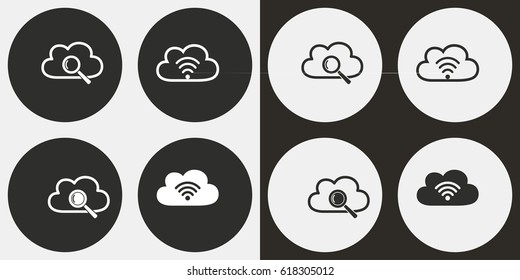 Cloud computing vector icons set. Illustration isolated for graphic and web design.