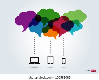 Cloud computing. Vector illustration.