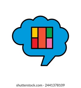 Cloud computing vector illustration. Artificial Intelligence concept icon.