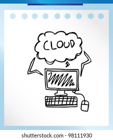  cloud computing   vector illustration doodle