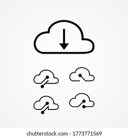 cloud computing vector illustration. transfer, sharing, upload and download via cloud storage.