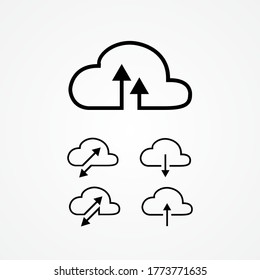 cloud computing vector illustration. transfer, sharing, upload and download via cloud storage.