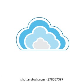 Cloud computing vector logo design template. Data storage trans