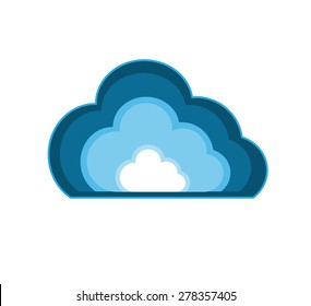 Cloud computing vector logo design template. Data storage trans