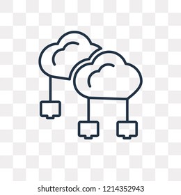 Cloud computing vector outline icon isolated on transparent background, high quality linear Cloud computing transparency concept can be used web and mobile