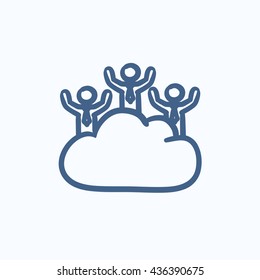 Cloud computing vector sketch icon isolated on background. Hand drawn Cloud computing icon. Cloud computing sketch icon for infographic, website or app.
