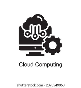 Cloud Computing vector Solid Icon Design illustration. Digitalization and Industry Symbol on White background EPS 10 File