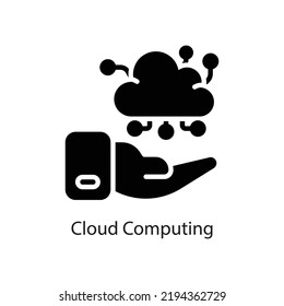 Cloud Computing vector Solid Icon Design illustration on White background. EPS 10 File 