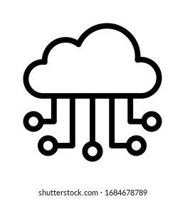 cloud computing vector thin line icon 