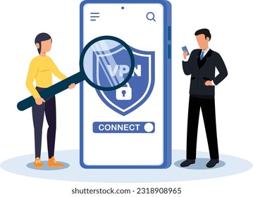 Cloud computing VPN security abstract concept illustration	