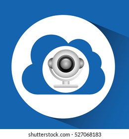cloud computing web camera media vector illustration eps 10
