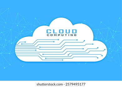 cloud computing web circuit board background for data visualization vector