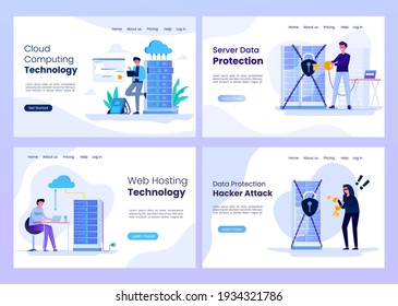 cloud computing, web hosting, online database security, cloud storage data center illustration concept, use for web banners, landing pages, posters