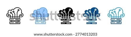 Cloud Computing web icon with multiple style collection