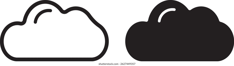 Cloud computing web icon set. cloud computing vector icon . isolated, transparent. Cloud shapes collection vactor, cloud sign and symbol illustration,

