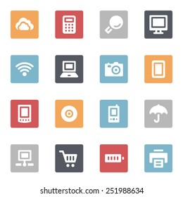 Cloud computing web icons set