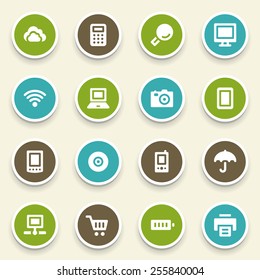Cloud computing web icons set