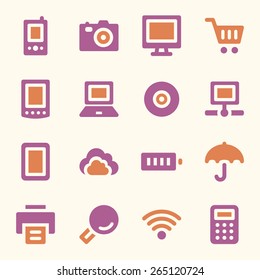 Cloud computing web icons set