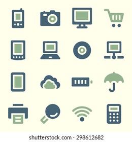 Cloud computing web icons set