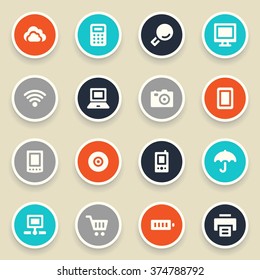 Cloud computing web icons set